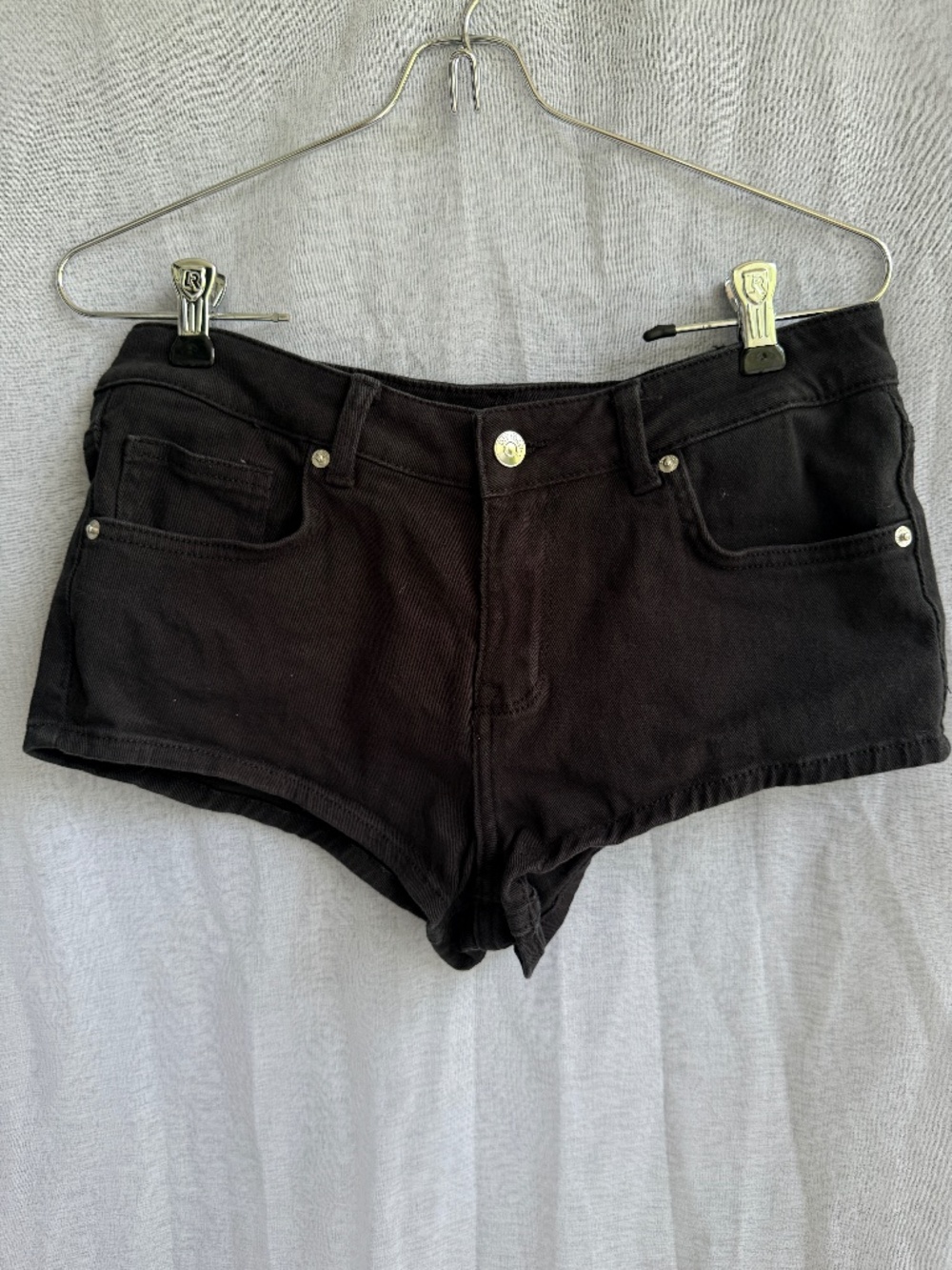 H&M Divided Black Micro Shorts | Size 8 | Y2K Low Rise Hot Shorts Festival Stree